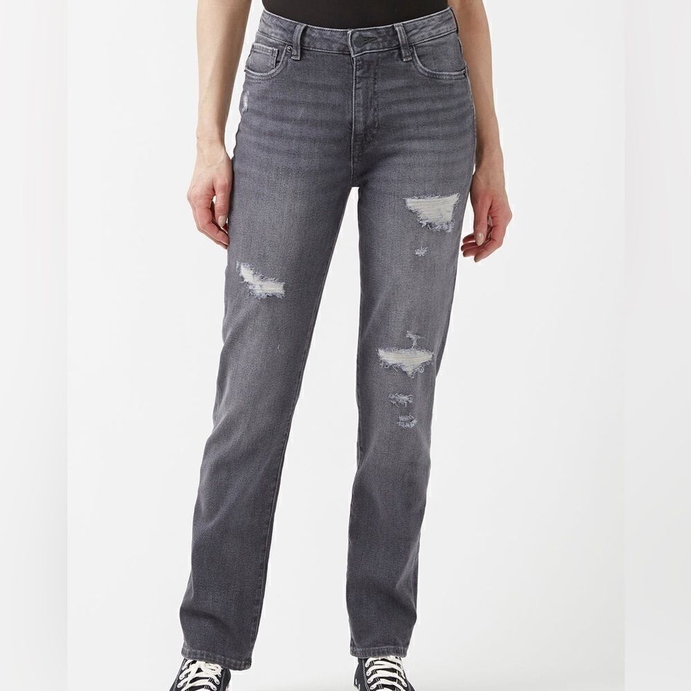 Nwt BUFFALO High Rise Straight Jayden Grey Jeans sz 27x32
